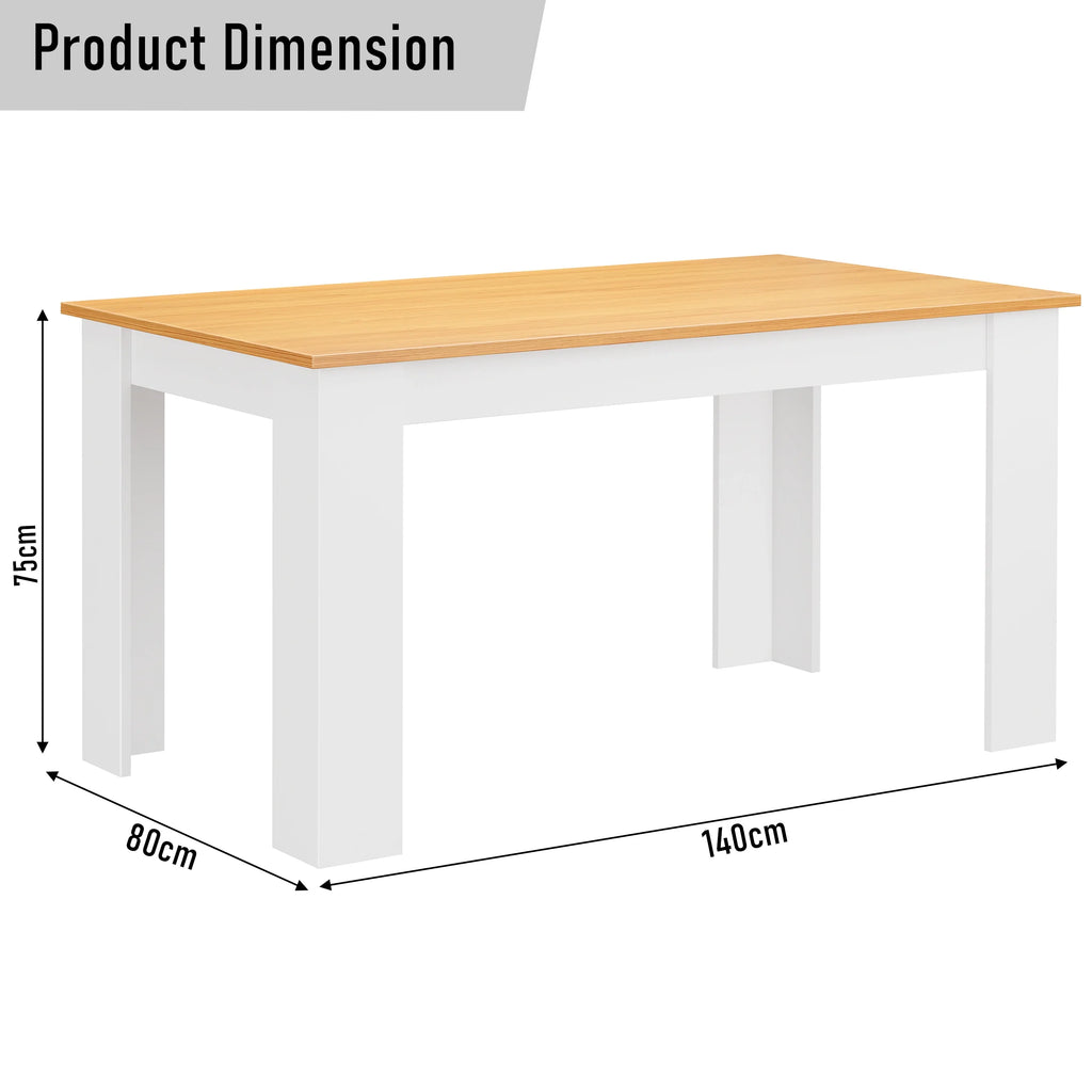 Table de salle à manger rectangulaire 4 et 6 places