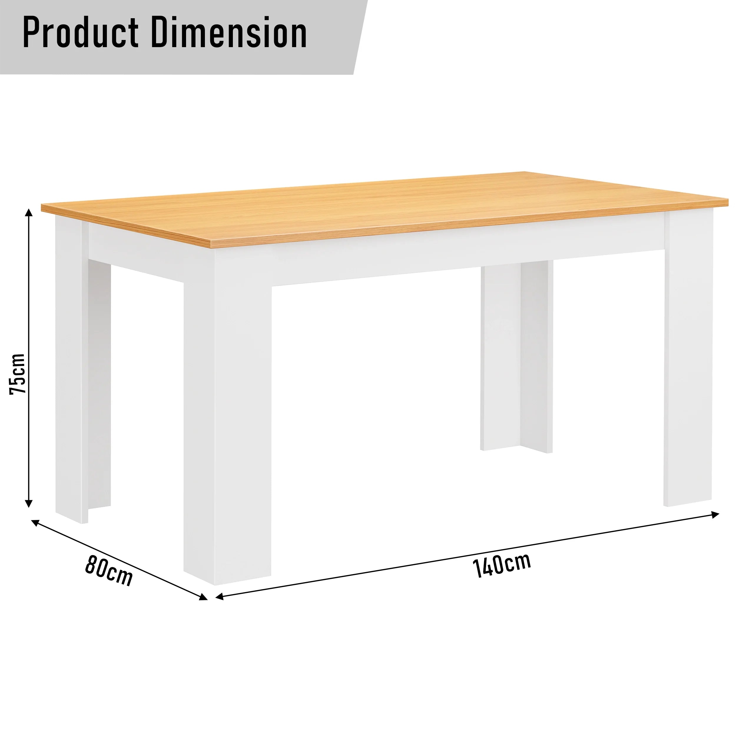 Table de salle à manger rectangulaire 4 et 6 places