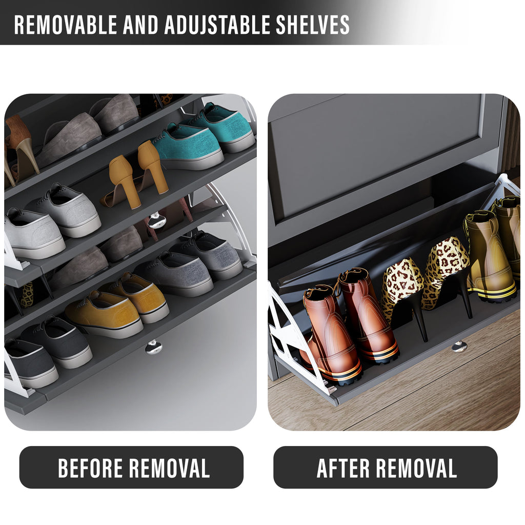 Meuble à chaussures Shaker pour entrée | Unité de rangement à chaussures moderne