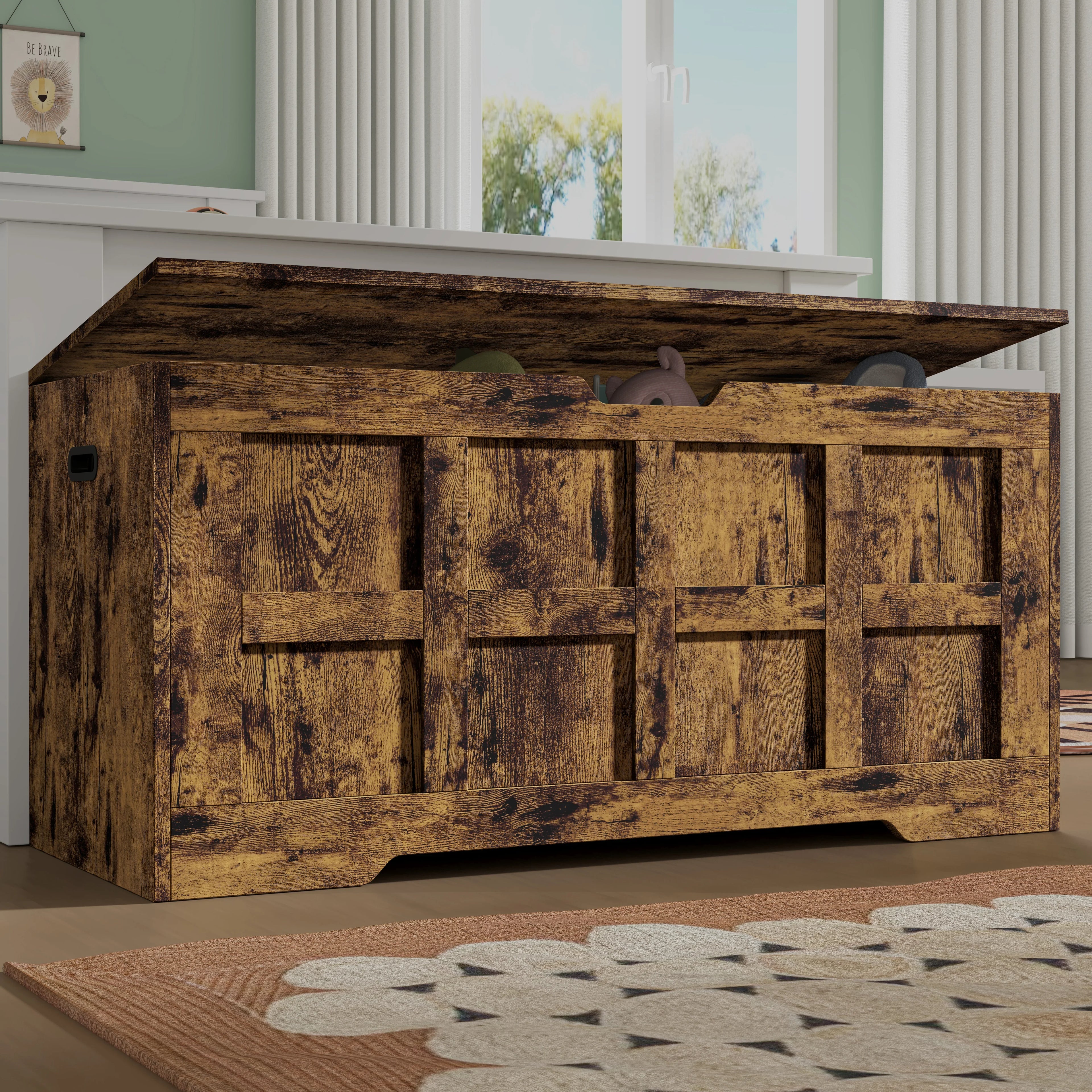 Kids Toy Box  – Shaker Blanket Box Bench Storage Chest Trunk