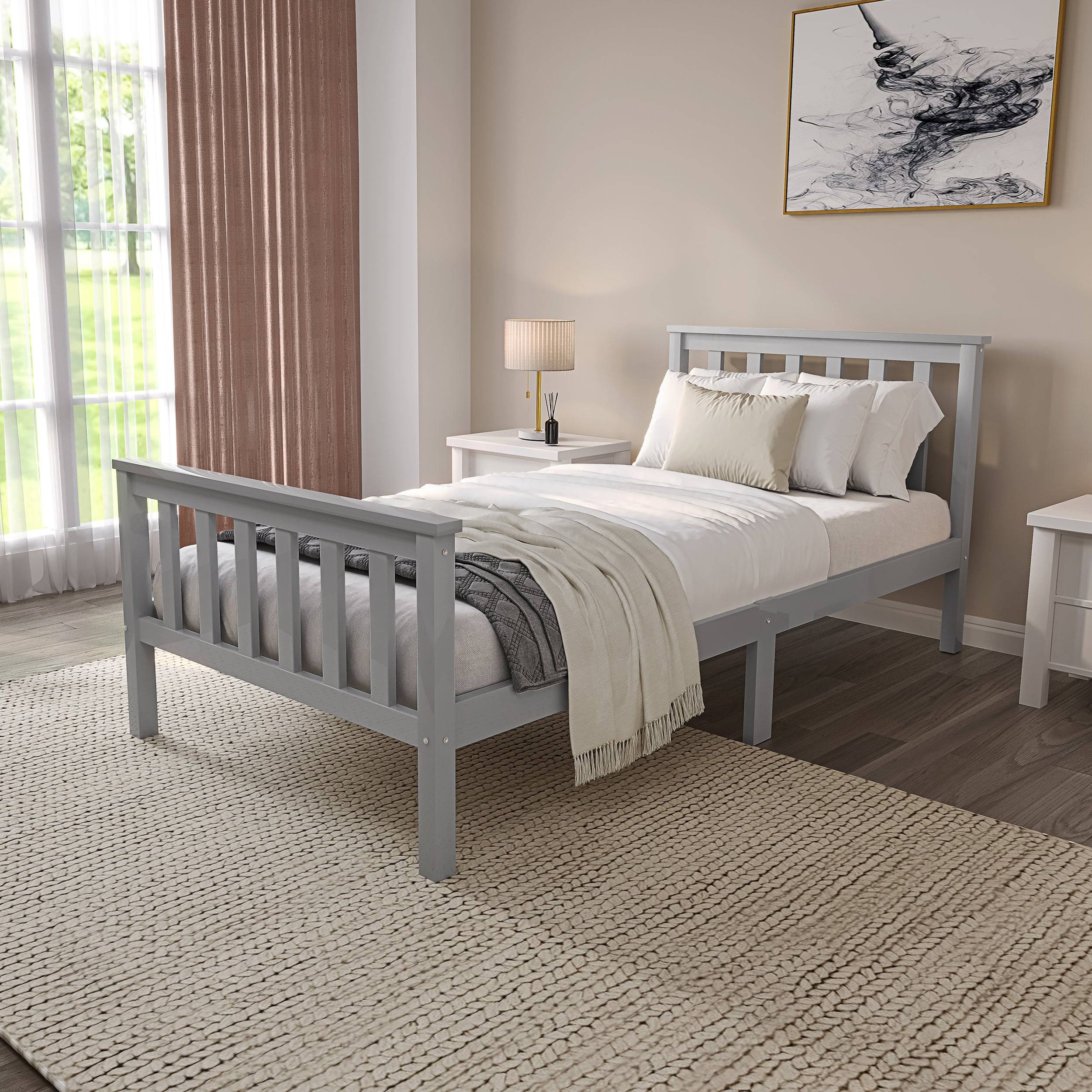 Cadre de lit simple en bois