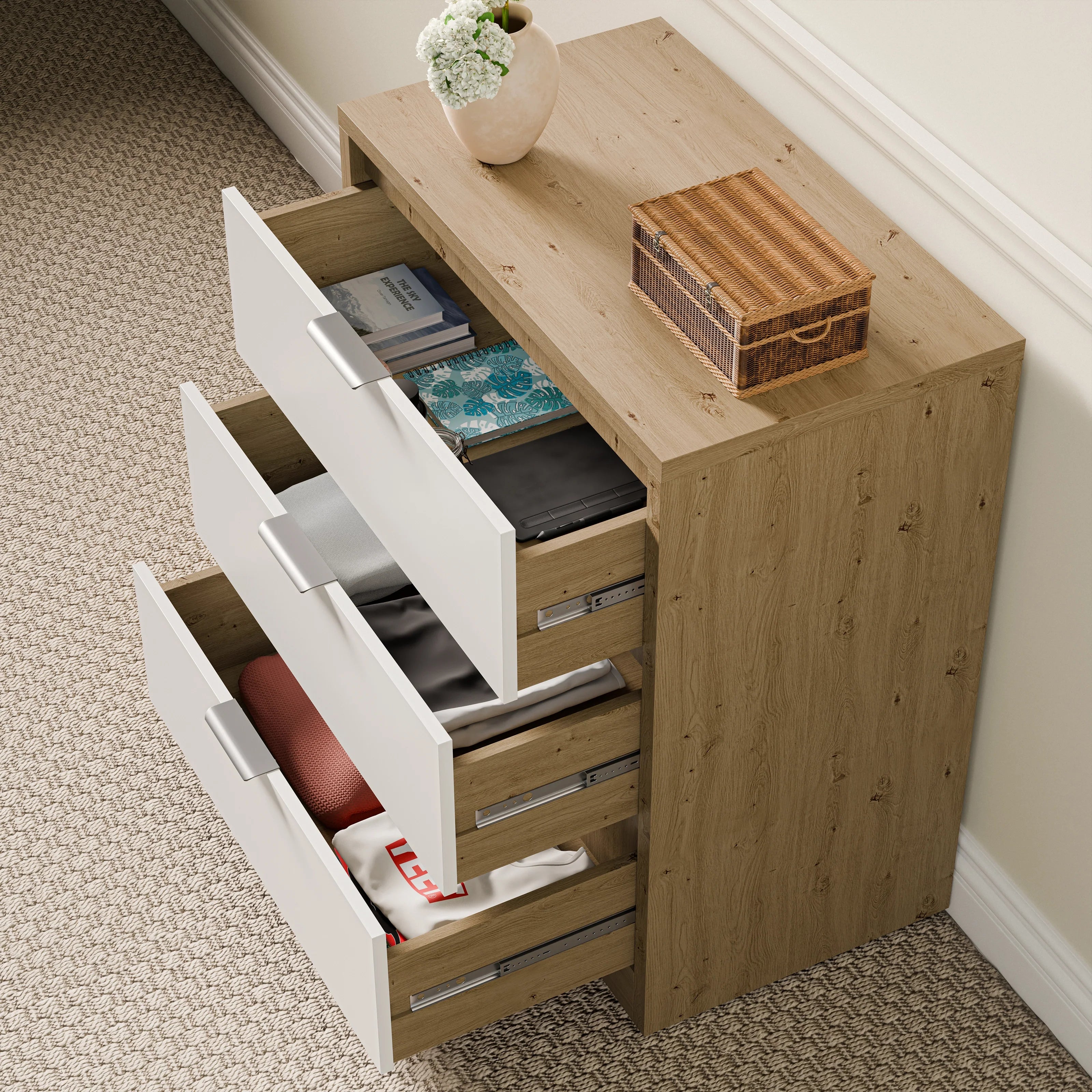 Skova 3 Drawer Chest of Drawers - Small Bedroom Drawers