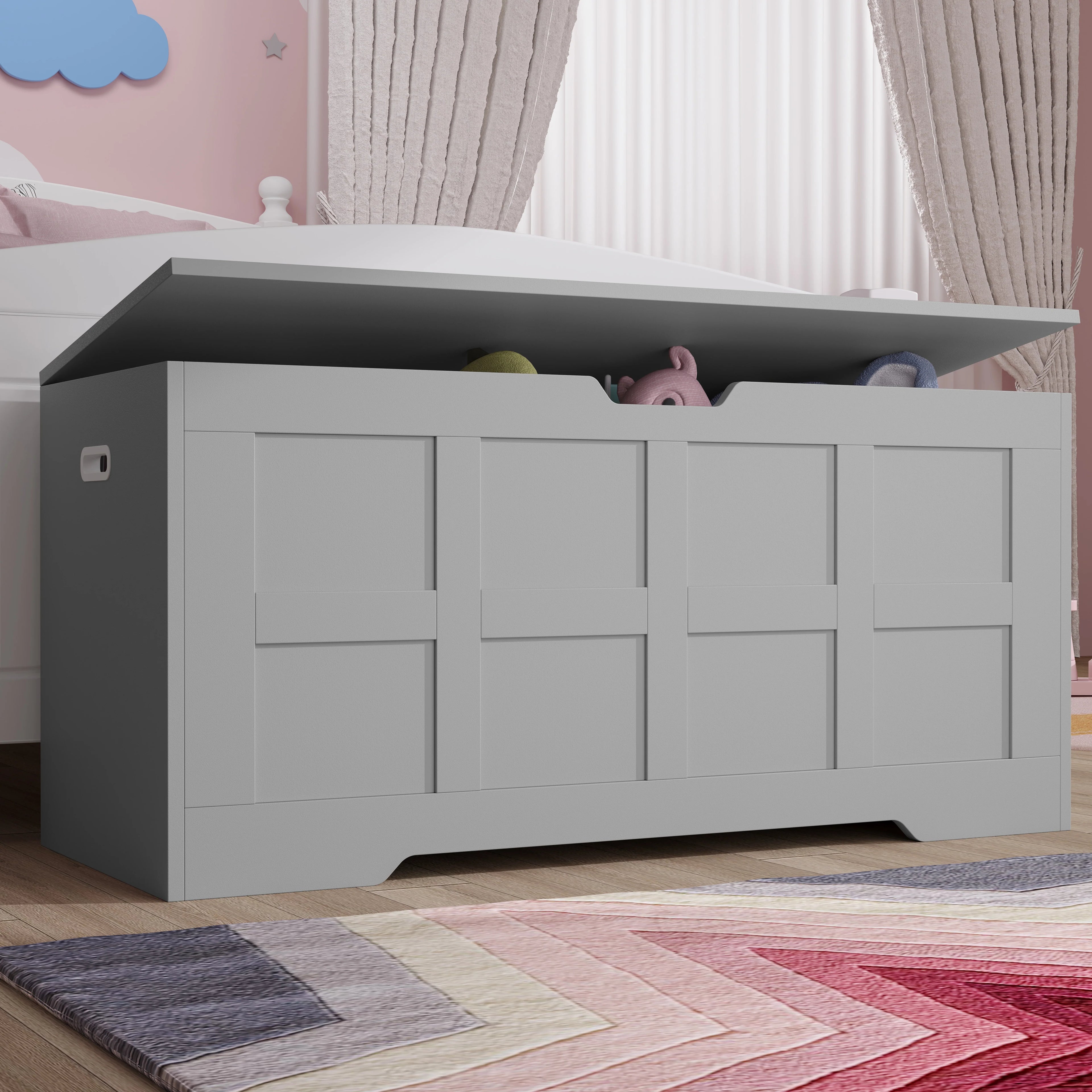 Kids Toy Box  – Shaker Blanket Box Bench Storage Chest Trunk