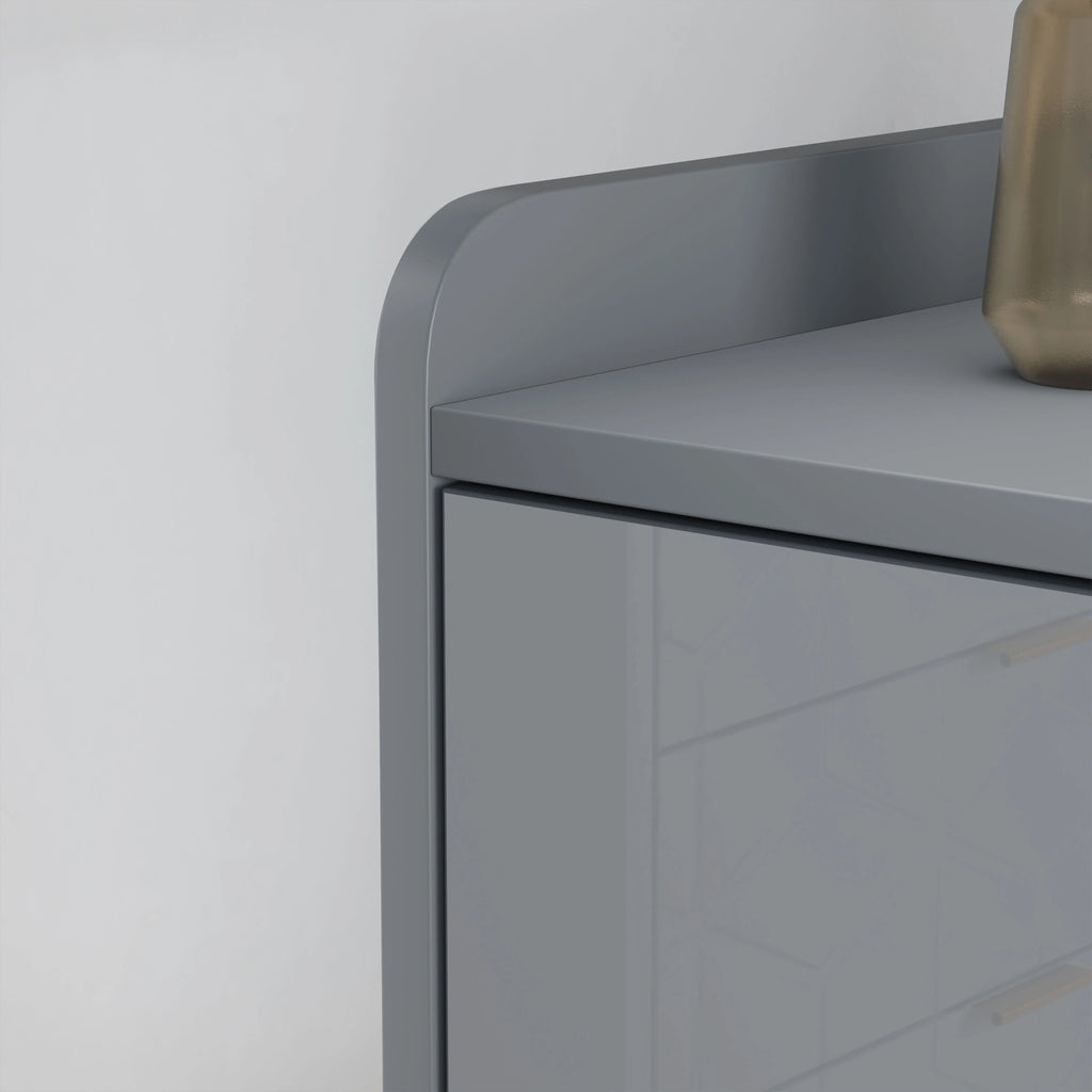 Meuble TV LED laqué brillant avec rangement - Meuble TV de salon 140 cm