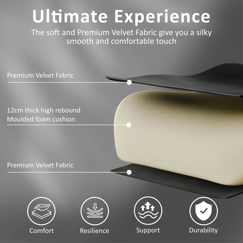 Chaise de jeu Xstriker Velvet avec repose-pieds – Chaise ergonomique large