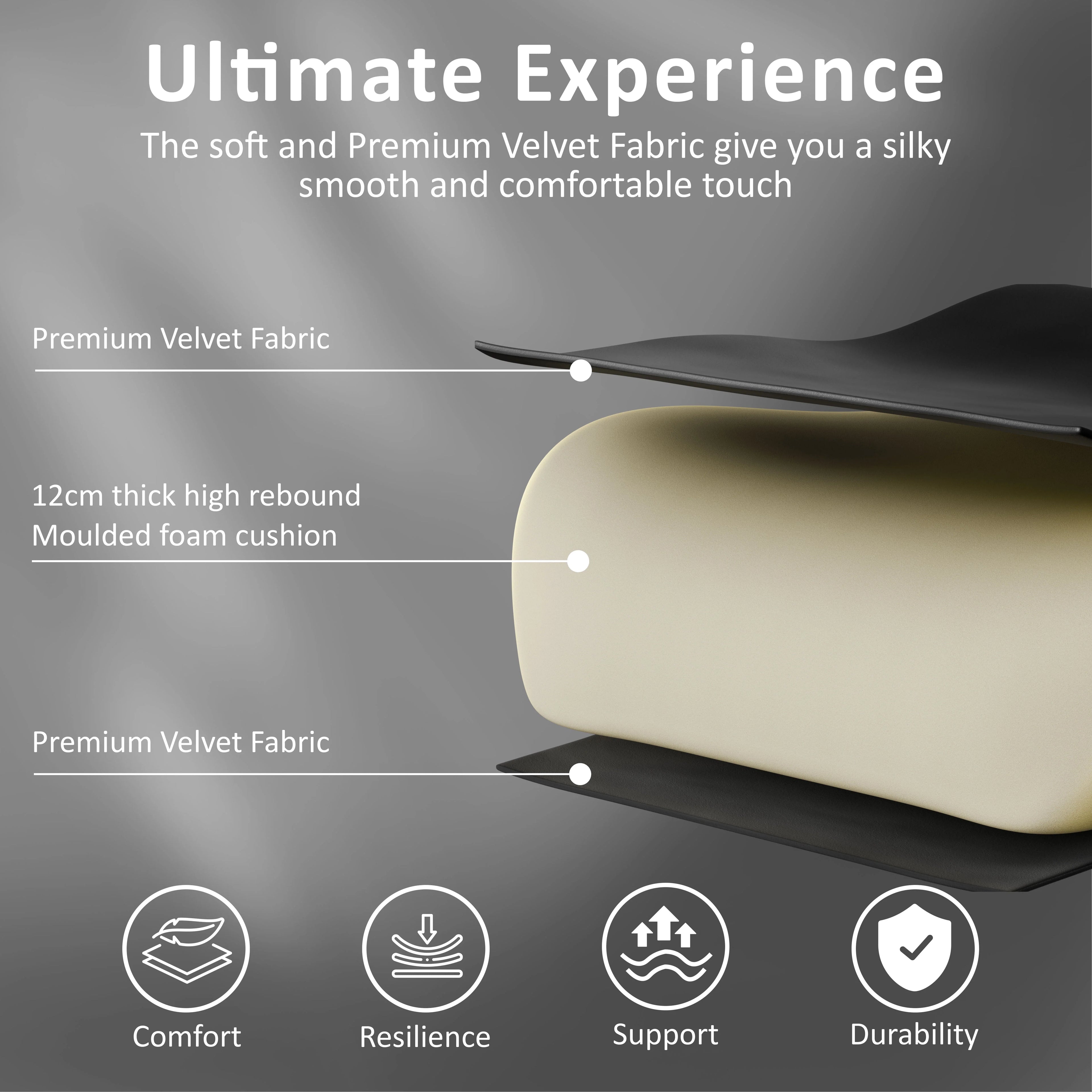 Chaise de jeu Xstriker Velvet avec repose-pieds – Chaise ergonomique large