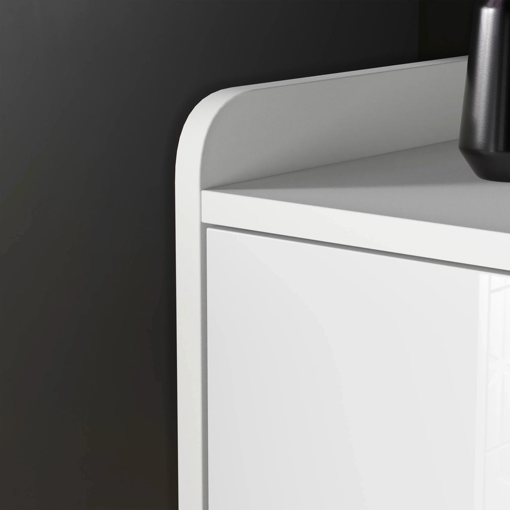 Meuble TV LED laqué brillant avec rangement - Meuble TV de salon 140 cm