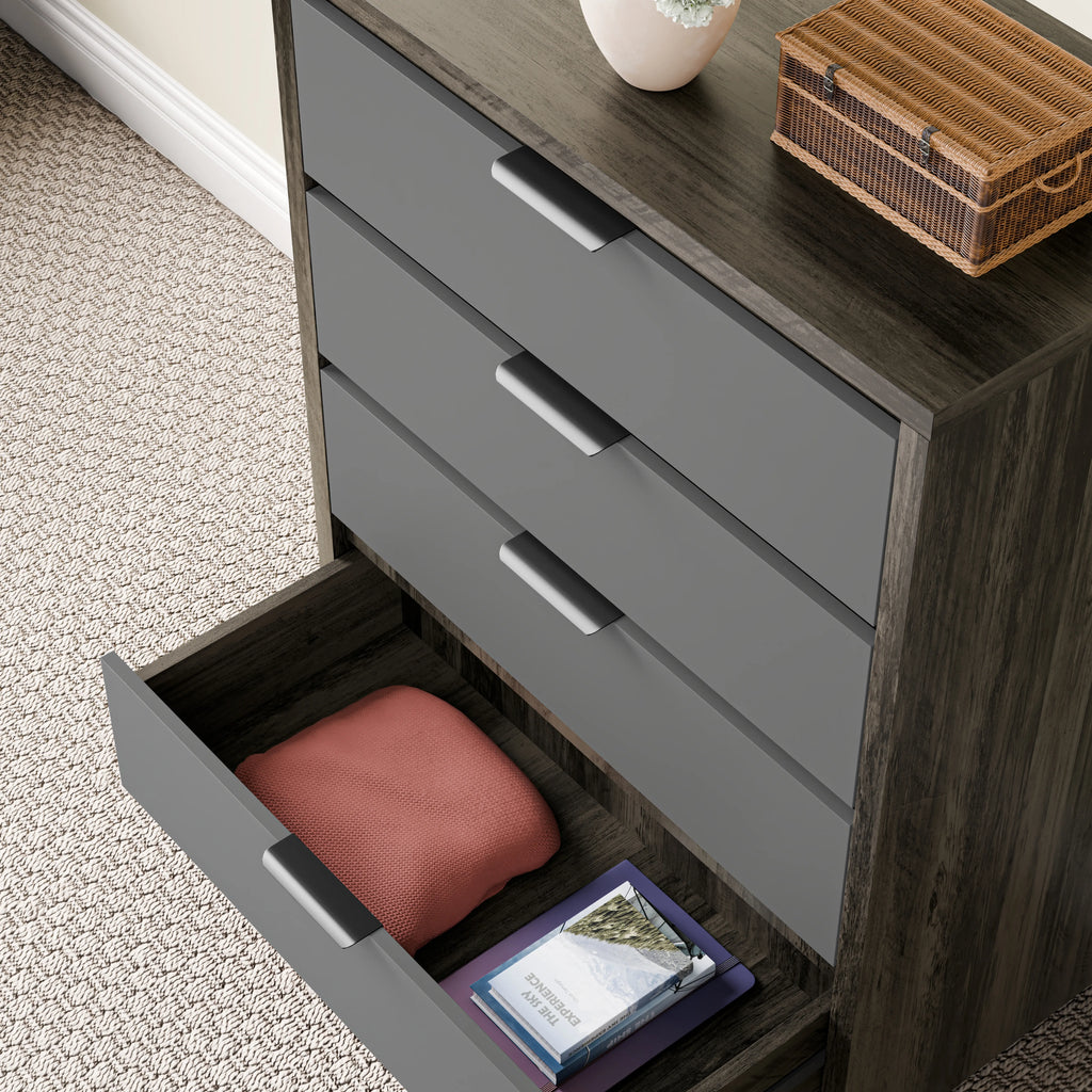 Commode Skova à 4 tiroirs - Commode Chester profonde